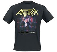 Anthrax Among The Living Uomo T-Shirt Nero 100% Cotone Regular