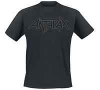 Anthrax Logo Uomo T-Shirt Nero 3XL 100% Cotone Regular