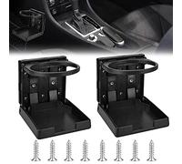 ANTHYTA 2 Pezzi Portabicchieri Pieghevole Regolabile per Auto Portabevande Universale Portabicchieri Plastica Automobilistici Portabottiglie Freddo e Caldo Portabicchieri Portatile per Auto - Nero