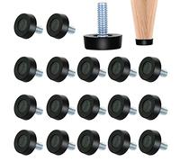 ANTHYTA Set di 20 gambe di livellamento regolabili, gambe da tavolo da avvitare M8 x 24 mm, gambe per mobili regolabili in altezza, gambe per sedie a vite nere per mobili, armadio, sedia, tavolo