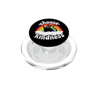 Anti bullismo arcobaleno pace tipo hippie gatto scegliere gentilezza PopSockets PopGrip per MagSafe