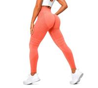 Anti Cellulite Leggings for Women, 3D Compression High Waist Tummy Control Butt Lifting Scrunch Workout Yoga Pants (Tangerine,4XL)