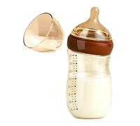 Anti Colic Glass Bottle - 15 Degree Slanted | Slow Flow | Bottom Air Venting Anti Choking Curved Body, Heat Resistant Clear Feeder, Breastlike Nipple, for Infant Feeding