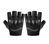 Anti-Fall All Seasons Non-slip Woven Shell Fingerless Riding Gloves For Men