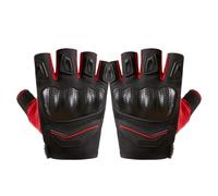 Anti-Fall All Seasons Non-slip Woven Shell Fingerless Riding Gloves For Men