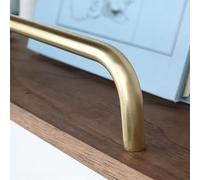 Anti-Fall Rail Set Enclosure for Floating Shelves, Tipping Shelf Guard Rail with Solid Brass Pole, 20-90 cm Long Round Tube Barrier Decorative Rod(Brass-Dia 10mm,60cm/23.6in)