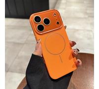 Anti-Fingerprint Magnetic Phone Case for 12-17 Series, Solid Color Matte Magnetic Case for iPhone 17 Pro Max, Anti-Scratch Shockproof Protective (Orange,14 Pro)