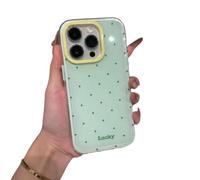 Anti-goccia semplice doppio strato pois per iphone15/14/13/16promax caso verde
