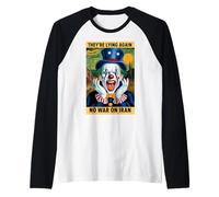 Anti-Guerra Iran Protesta Clown Notizie False Satira Maglia con Maniche Raglan