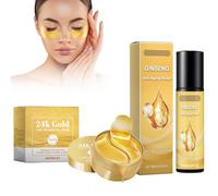 Anti-invecchiamento Roller Firming and Anti Wrinkle essence, 60 pezzi anti-rughe + 8 ml di oli per il viso, siero anti-invecchiamento, anti-occhiaie, in oro 24 carati, per rassodare la pelle, ridurre