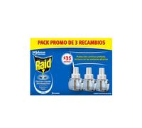 Raid ® Elettrico Liquido 135 Notti - Ricambi Anti Zanzare comuni e Tigre - 3 pezzi di ricambio 45 notti, La confezione può variare