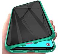 Anti Peep Custodia Compatibile con HONOR Magic 7 Lite, Adsorbimento Magnetica Anti-Spia Cover 360 Gradi Protezione Privacy Vetro Temperato Anti-Peeping Custodia Metal Bumper Case Cover,Verde