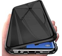 Anti Peep Custodia Compatibile per Samsung Galaxy S24 FE, Adsorbimento Magnetica Anti-Spia Cover 360 Gradi Protezione Privacy Vetro Temperato Anti-Peeping Custodia Metal Bumper Case Cover,Nero