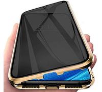 Anti Peep Custodia Compatibile per Samsung Galaxy S26 Plus, Adsorbimento Magnetica Anti-Spia Cover 360 Gradi Protezione Privacy Vetro Temperato Anti-Peeping Custodia Metal Bumper Case Cover,Oro