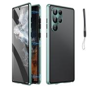 Anti-Peeping Magnetic Tempered Glass Double-Sided Phone Case for Samsung S25/24/23/22/21 Series, Privacy Magnetic Case, All-Round Protection Anti-Drop (S21,Green)