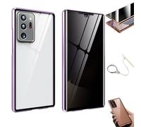 Anti-Peeping Magnetic Tempered Glass Double-Sided Phone Case for Samsung S25/S24/S23/S22/S21 Series, 360 All-Round Protection & Anti-Drop (for Samsung S25,Purple)