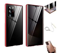 Anti-Peeping Magnetic Tempered Glass Double-Sided Phone Case for Samsung S25/S24/S23/S22/S21 Series, 360 All-Round Protection & Anti-Drop (for Samsung S20FE,Red)