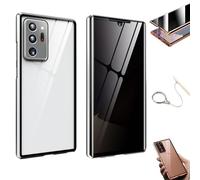Anti-Peeping Magnetic Tempered Glass Double-Sided Phone Case for Samsung S25/S24/S23/S22/S21 Series, 360 All-Round Protection & Anti-Drop (for Samsung S25ultra,Silver)