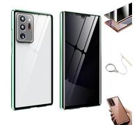 Anti-Peeping Magnetic Tempered Glass Double-Sided Phone Case for Samsung S25/S24/S23/S22/S21 Series, 360 All-Round Protection & Anti-Drop (for Samsung note20,Green)