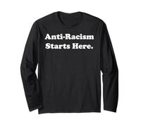 Anti-Racism Starts Here Statement Message Maglia a Manica