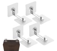anti ribaltamento per mobili, kit di sicurezza trasparente per montaggio a parete, 4 chiusure multiuso, senza clip forate, cinghie stabilizzanti per libreria, cassettiera, armadio, scarpiera