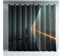 Anti-Rumore Grigio Minimalista Tende Oscuranti Fantasia Misterioso Vuoto Microfibra Tenda per casa interni Morbide per camera da letto e soggiorno 140L x 160A cm (2 Pannelli)
