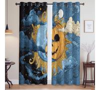 Anti-Rumore Multicolore Manga Tende Oscuranti Misterioso Giardino Castello Microfibra per Porta Finestra Tessuto in Microfibra per bambini 140L x 175A cm (2 Pannelli)