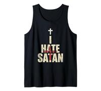 Anti Satana Tshirt Divertente Cristiano Gesù Dio Chiesa Canotta