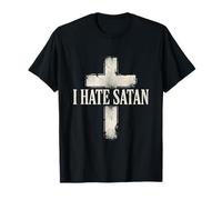 Anti Satana Tshirt Divertente Cristiano Gesù Dio Chiesa Maglietta