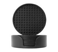 Anti Slip Cup Mat, Silicone Coasters For Drinks, 6 pezzi Round Heat-Resistant Pad with Holder Dining Table Kitchen Home Coffee Workplace Bar Centerpiece