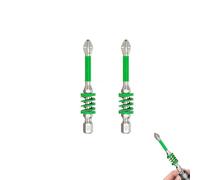 Anti-Slip Magnetic Bit with Spring,2025 New Strong Magnetic Impact Resistant Screwdriver Drill Bit Set, One Push to Eject Quickly, No More Slipping of Saw Teeth (2pcs-Green)