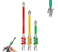 Anti-Slip Magnetic Phillips Bit with Spring, 2025 New Strong Magnetic Durability Screwdriver Drill Bit Set,Spring Impact Non-slip Hexagonal Electric Screwdriver Bit for Electricians (65+90+110mm)