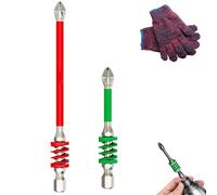 Anti-Slip Magnetic Phillips Bit with Spring, 2025 New Strong Magnetic Durability Screwdriver Drill Bit Set, No More Slipping of Saw Teeth，for Electric Hand Tool (65mm+110mm) (65+110mm)