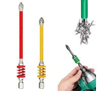 Anti-Slip Magnetic Phillips Bit with Spring, Spring Impact Non-slip Hexagonal Electric Screwdriver Bits for Electricians, One Push to Eject Quickly, No More Slipping of Saw Teeth (90mm+110mm)
