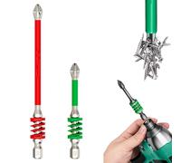 Anti-Slip Magnetic Phillips Bit with Spring, Spring Impact Non-slip Hexagonal Electric Screwdriver Bits for Electricians, One Push to Eject Quickly, No More Slipping of Saw Teeth (65mm+110mm)