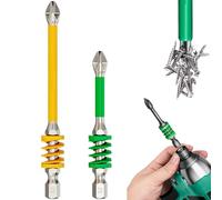 Anti-Slip Magnetic Phillips Bit with Spring, Spring Impact Non-slip Hexagonal Electric Screwdriver Bits for Electricians, One Push to Eject Quickly, No More Slipping of Saw Teeth (65mm+90mm)