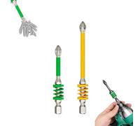 Anti-Slip Magnetic Phillips Bit with Spring, Strong Magnetic Durability Screwdriver Drill Bit Set, Eject Quickly, No More Slipping of Saw Teeth,for Electric Hand Tool (65MM+90MM)