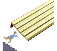 Anti-Slip Stair Step Nosing Strips, Home Loft Brass Stair Nosing Edge Trim, Cuttable Floor Transition Strips/Step Treads Edge Protector(30x10mm(1.18"x0.39"))