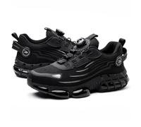 Anti-Smashing And Anti-Puncture Work Safety Shoes, Rotating Button Buckle Shoelace Labor Insurance Shoes, Breathable Fly Weaving Labor Protection Shoes, Outdoor Adventure Sports Safety Sneakers (Colo