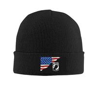 Anti Sudore Cuffia Beanie,American Flag Pow Mia for Cold Weather Skate,Cappellini Skull,Elasticizzato Cappello A Maglia per Bici,Uomo,Sci