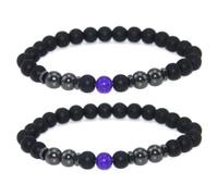 Anti Swe_lling Cavigliera in ossidiana nera, regolabile We_ight Loss Cavigliera nera, Feng Shui cavigliera in ossidiana nera per alleviare il dolore ai piedi, gioielli per uomo/donna (2 pezzi), Small