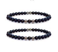 Anti Swe_lling Cavigliera in ossidiana nera, regolabile We_ight Loss Cavigliera nera, Feng Shui cavigliera in ossidiana nera per alleviare il dolore ai piedi, gioielli per uomo/donna (2 pezzi), Small