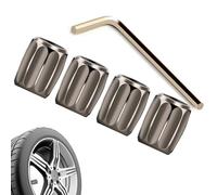Anti Theft Air Nozzle Protector - Zinc Alloy Brass Set | Car Tire Valve Dust Caps Covers, Anti Dust Wheel Air Caps For All Models | Motorcycle Car Styling Tire Valve Protection Use
