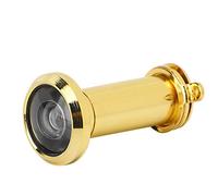 Anti Theft Door Peephole Solid Brass High Definition Glass Lens 200 Degree Door Peephole with Heavy Duty Rotatable Privacy Cover Suitable for Homes and Hotels Polished Gold Surface (Simple 14 gold