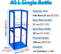 Anti-Tipping Acetylene Bottle Holder/High 100cm Gas Cylinder Floor Stand(1 Bottle - 31cm (12 1/5"))