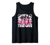 Anti Valentines Design for Women Pink Coffee Is My True Love Canotta