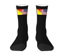 Anti-Vesciche Sportive Running Calzini, American Flag And Sicilian Flag, Socks Rinforzati Calzini per Donna Uomo 40cm