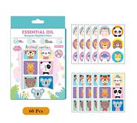 Anti Zanzare Patches, Repellente per zanzacare per Bambini,Cerotti Anti-zanzare Per Cartoni Animati, Cerotti Repellenti Per Zanzare All'olio Essenziale Puro Naturale Per Bambini e Adulti (60 Pezzi)