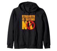 Antialcolizzato Avversario Astrinenza Strength Is Saying No Felpa con Cappuccio