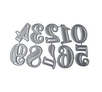 Antianzhizhuang Fustelle a forma di numeri per la creazione di biglietti, fai da te, scrapbooking, fustelle in metallo, fustelle in acciaio al carbonio, argento, 11,3 x 6,6 cm